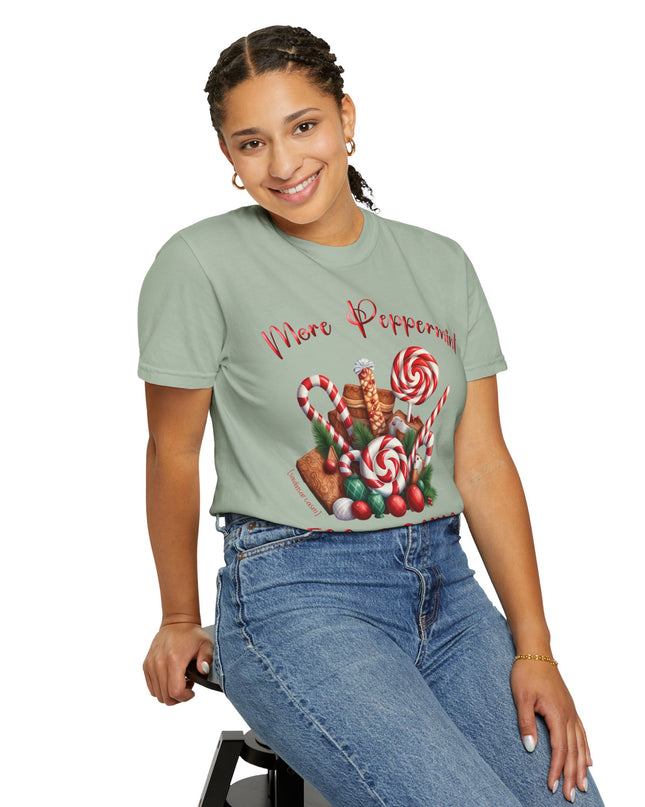 Peppermint Candy Christmas T-Shirt — "More Peppermint, Less Drama" Holiday Tee