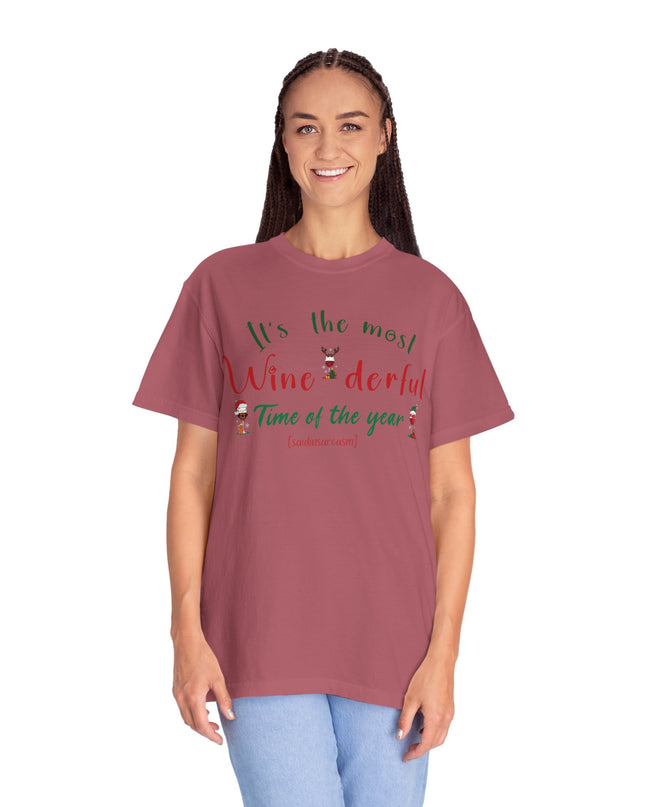 Christmas Wine T-Shirt — "Tis the Most Wine-derful Time of the Year" Holiday Tee