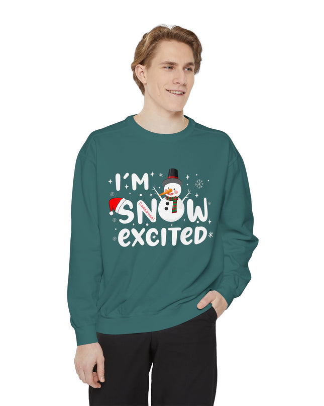 Holiday Sweatshirt — "I'm Snow Excited" Snowman Christmas Crewneck