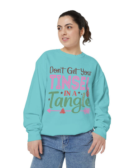 Christmas Sweatshirt — "Don't Get Your Tinsel in a Tangle" Holiday Crewneck