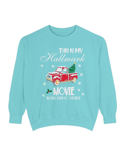 Christmas Movie Watching Sweatshirt — "This Is My Hallmark Movie Watching Shirt" Vintage Truck Holiday Sweater