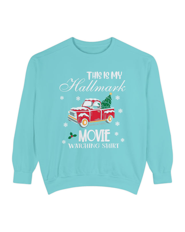 Christmas Movie Watching Sweatshirt — "This Is My Hallmark Movie Watching Shirt" Vintage Truck Holiday Sweater