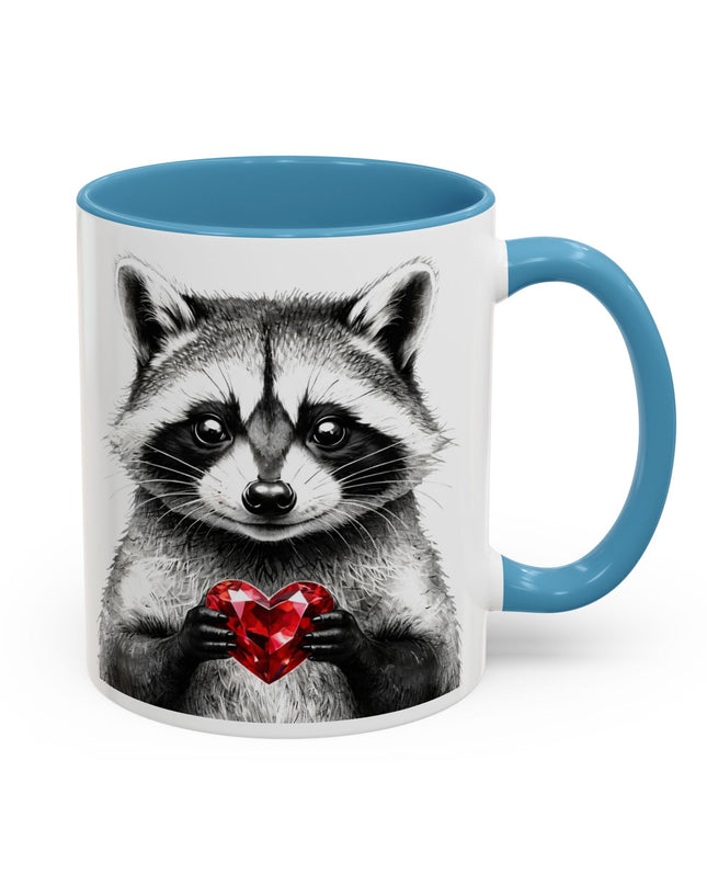 Raccoon with Red Gem Coffee Mug — Resourceful & Resilient 11/15oz
