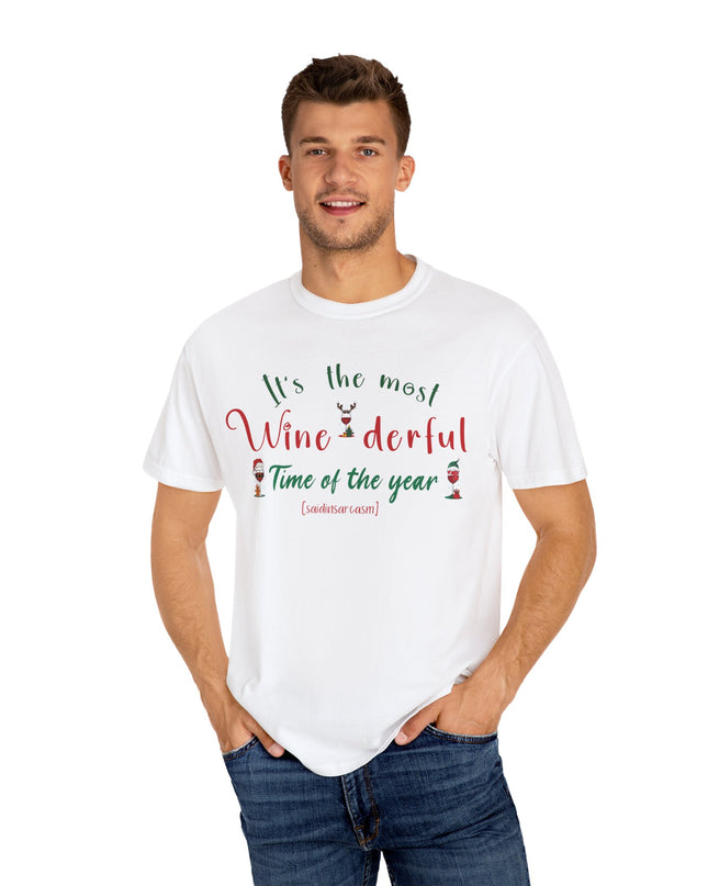 Christmas Wine T-Shirt — "Tis the Most Wine-derful Time of the Year" Holiday Tee
