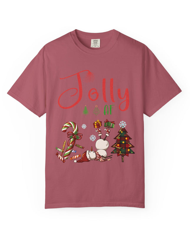 "Jolly AF" Christmas T-Shirt — Festive Holiday Graphic Tee