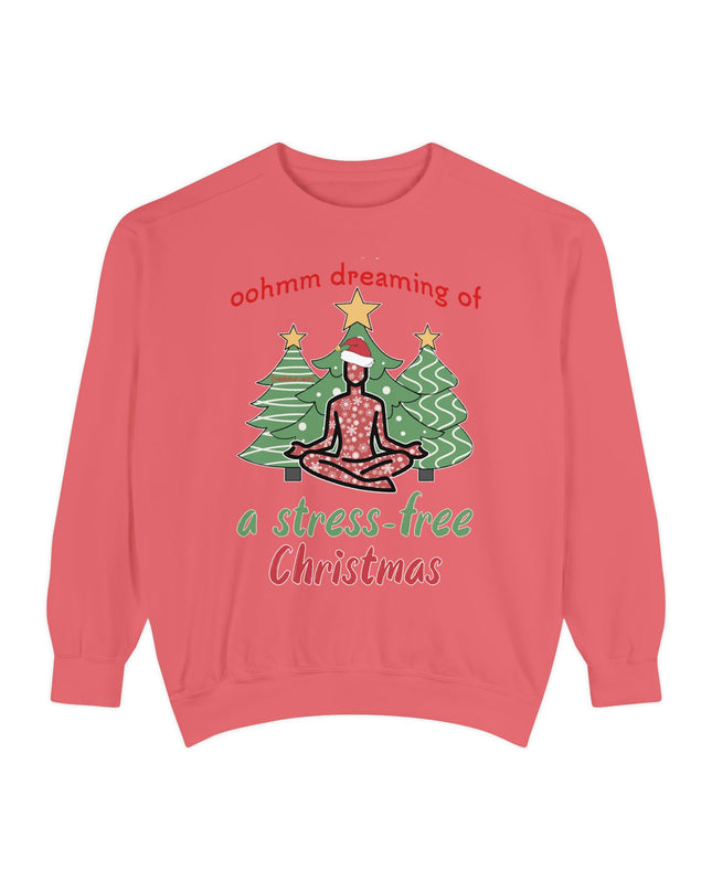 Christmas Yoga Sweatshirt — “Oohmm Dreaming of a Stress-Free Christmas” Cozy Holiday Pullover