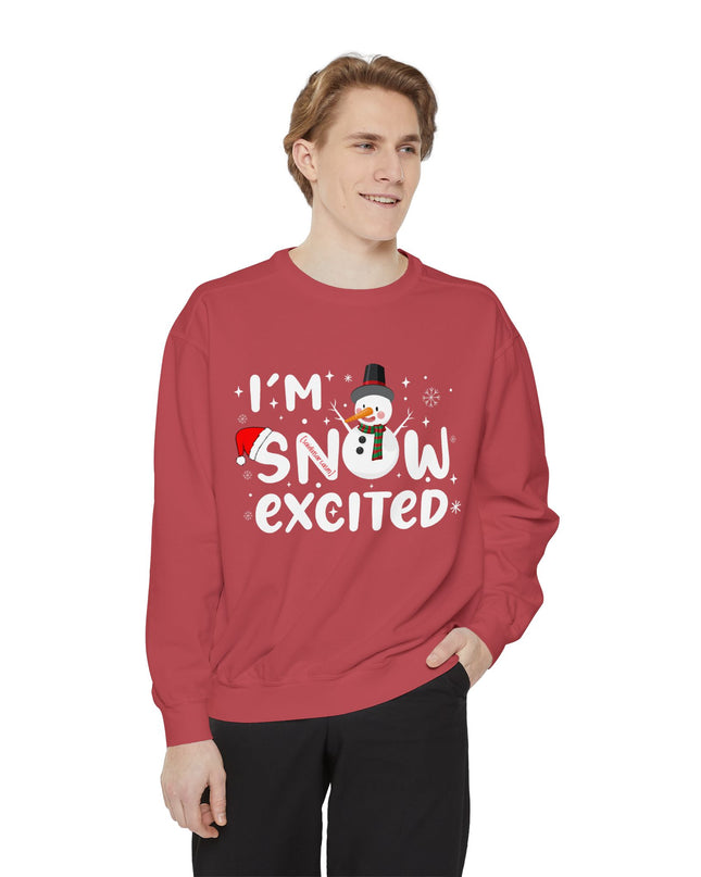 Holiday Sweatshirt — "I'm Snow Excited" Snowman Christmas Crewneck