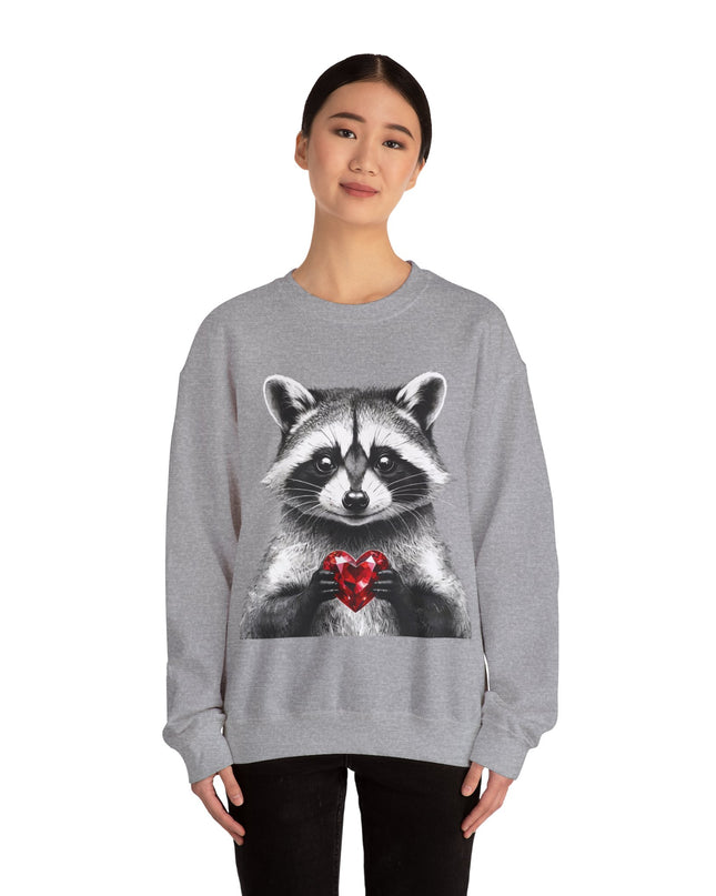 Raccoon with Red Gem Sweatshirt — Resourceful, Resilient & Worth It