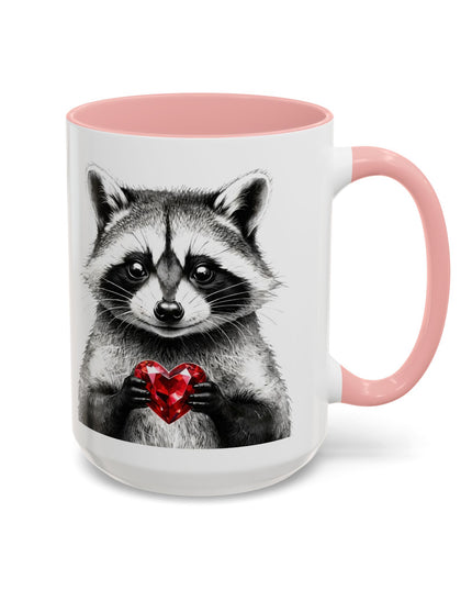 Raccoon with Red Gem Coffee Mug — Resourceful & Resilient 11/15oz