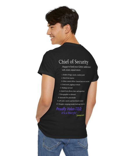 'Chief of Security' Unisex Tee - Funny Gift for Husband, Great for Father's Day, Casual Tee, Couples Apparel, Everyday Wear