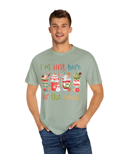 Holiday Cocoa T‑Shirt — "I'm Just Here for the Cocoa" Christmas Hot Chocolate Tee