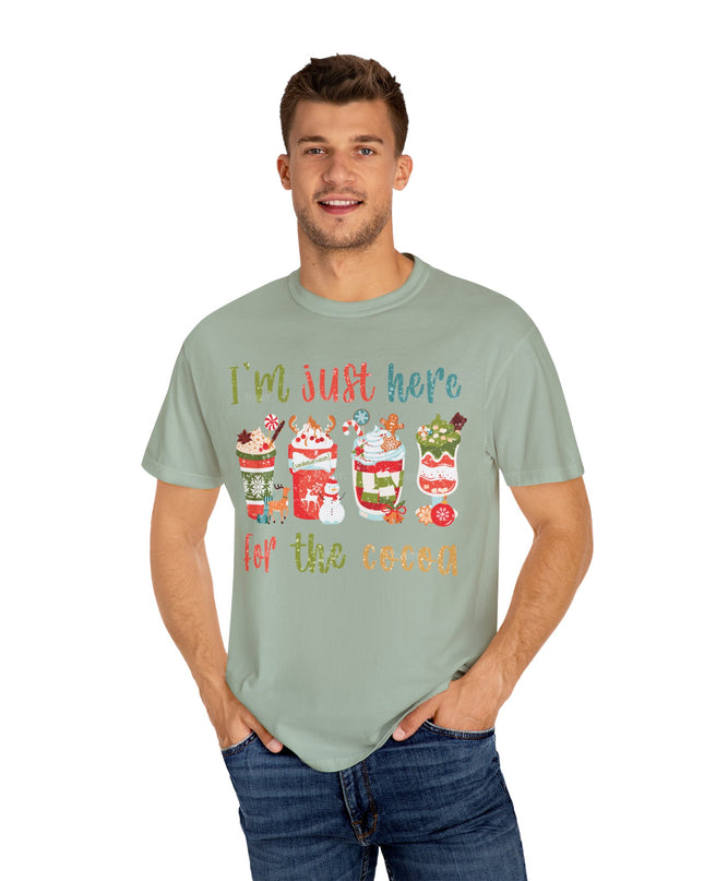 Holiday Cocoa T‑Shirt — "I'm Just Here for the Cocoa" Christmas Hot Chocolate Tee