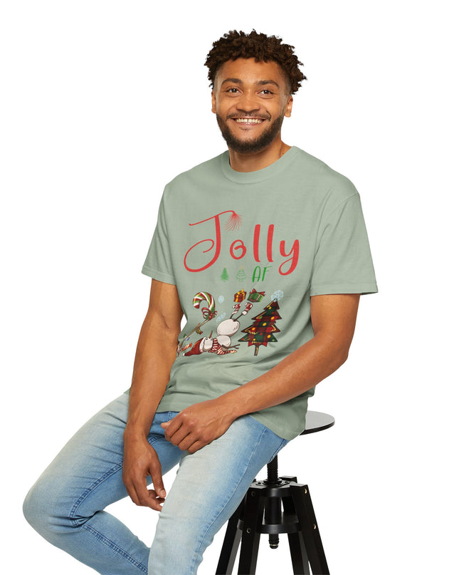 "Jolly AF" Christmas T-Shirt — Festive Holiday Graphic Tee