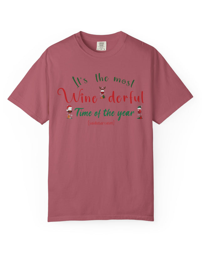 Christmas Wine T-Shirt — "Tis the Most Wine-derful Time of the Year" Holiday Tee