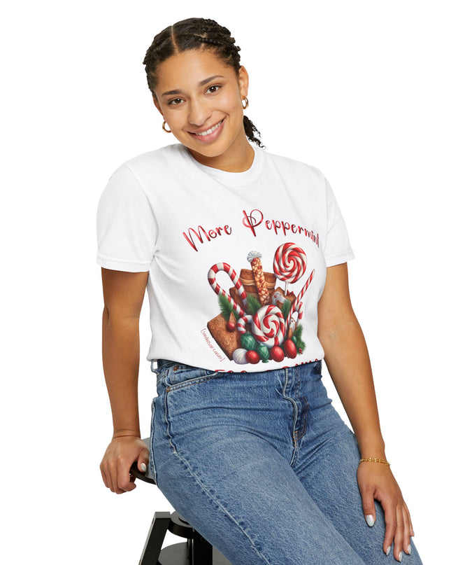 Peppermint Candy Christmas T-Shirt — "More Peppermint, Less Drama" Holiday Tee