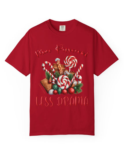 Peppermint Candy Christmas T-Shirt — "More Peppermint, Less Drama" Holiday Tee