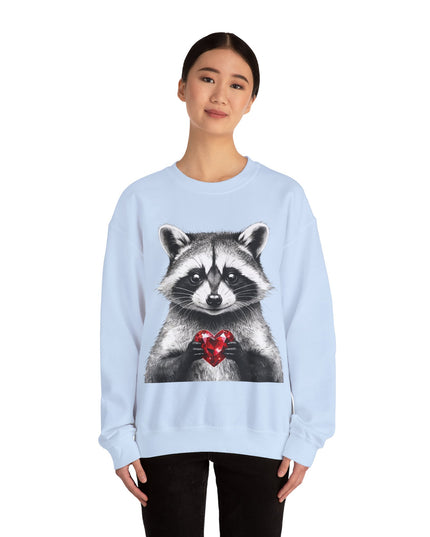 Raccoon with Red Gem Sweatshirt — Resourceful, Resilient & Worth It