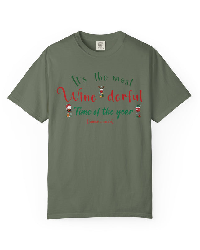 Christmas Wine T-Shirt — "Tis the Most Wine-derful Time of the Year" Holiday Tee