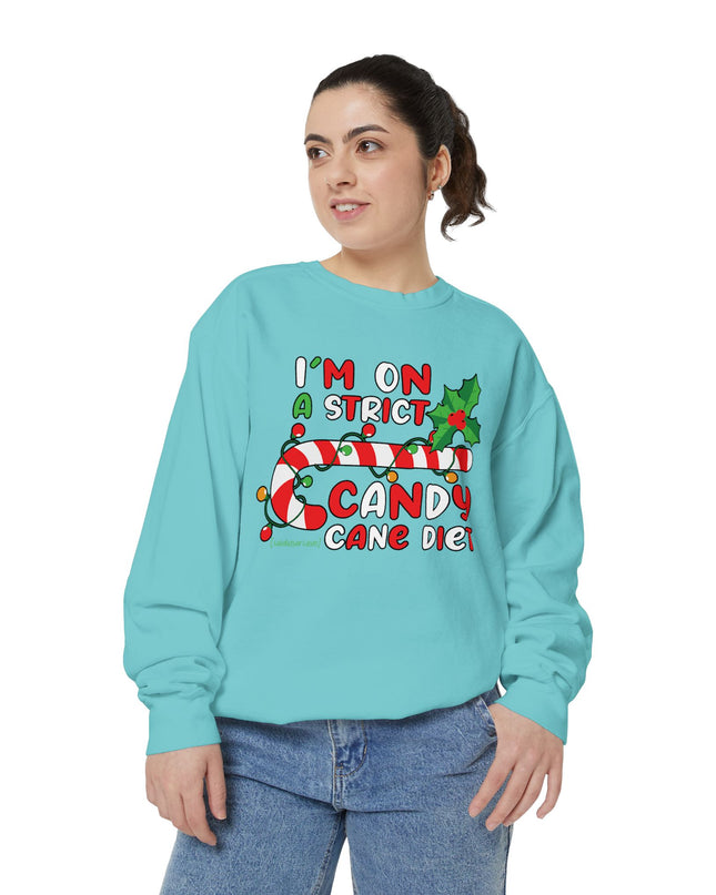 Candy Cane Diet Sweatshirt — "I’m On A Strict Candy Cane Diet" Christmas Crewneck