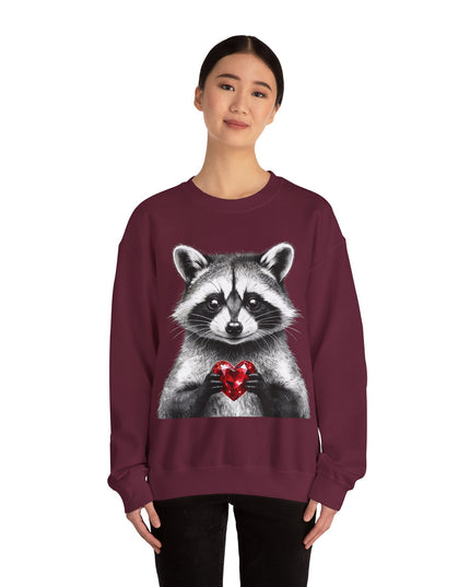 Raccoon with Red Gem Sweatshirt — Resourceful, Resilient & Worth It