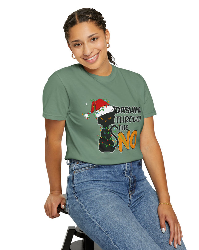 Dashing Through The No Cat Christmas T-Shirt
