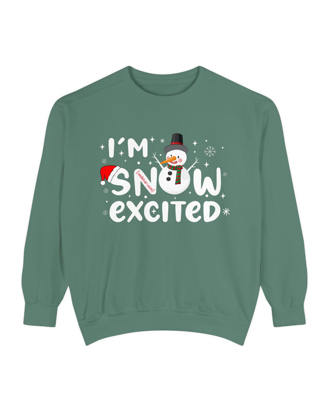 Holiday Sweatshirt — "I'm Snow Excited" Snowman Christmas Crewneck