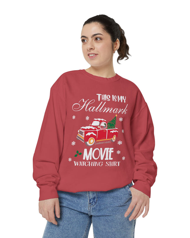Christmas Movie Watching Sweatshirt — "This Is My Hallmark Movie Watching Shirt" Vintage Truck Holiday Sweater