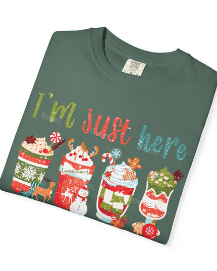 Holiday Cocoa T‑Shirt — "I'm Just Here for the Cocoa" Christmas Hot Chocolate Tee