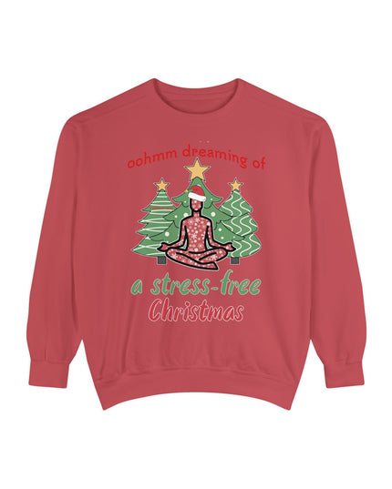 Christmas Yoga Sweatshirt — “Oohmm Dreaming of a Stress-Free Christmas” Cozy Holiday Pullover