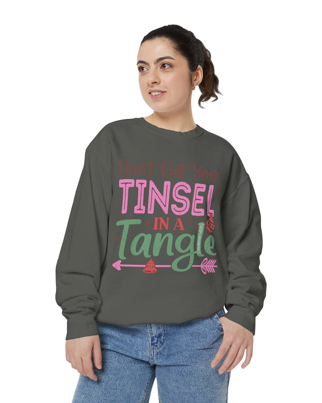 Christmas Sweatshirt — "Don't Get Your Tinsel in a Tangle" Holiday Crewneck