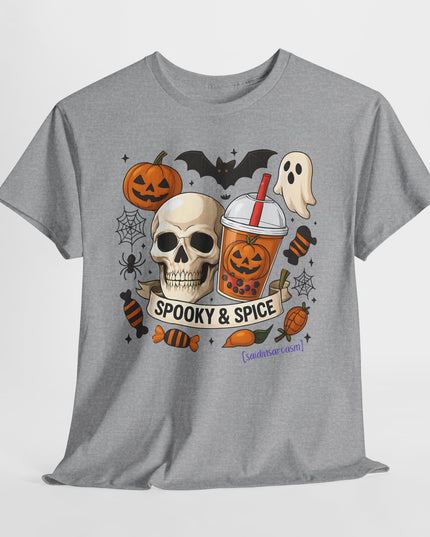 'Spooky & Spice' Halloween Pumpkin Skull T-Shirt