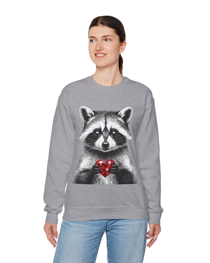Raccoon with Red Gem Sweatshirt — Resourceful, Resilient & Worth It
