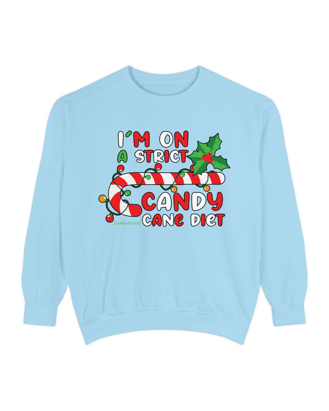 Candy Cane Diet Sweatshirt — "I’m On A Strict Candy Cane Diet" Christmas Crewneck