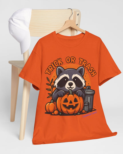 'Trick or Trash' Funny Raccoon Halloween T-Shirt