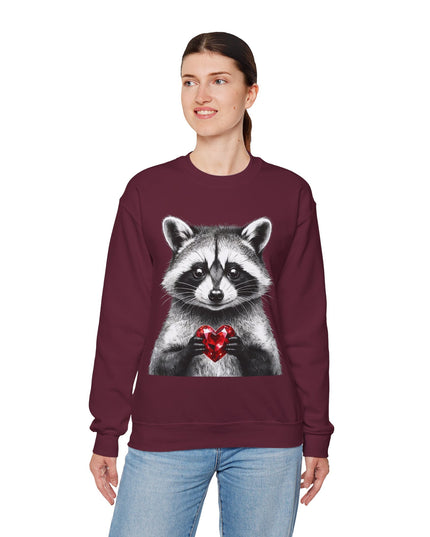 Raccoon with Red Gem Sweatshirt — Resourceful, Resilient & Worth It