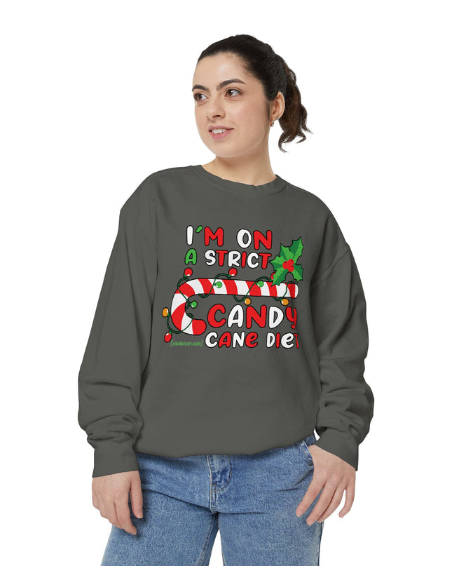 Candy Cane Diet Sweatshirt — "I’m On A Strict Candy Cane Diet" Christmas Crewneck