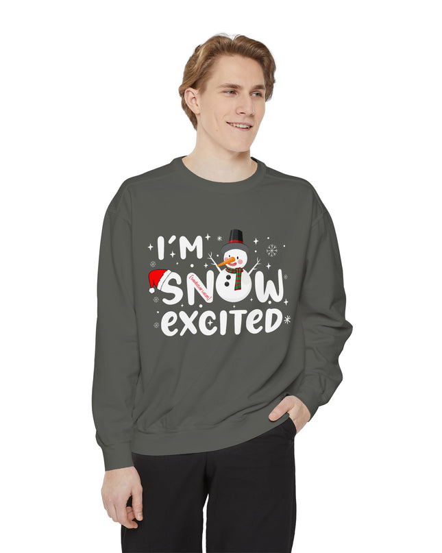 Holiday Sweatshirt — "I'm Snow Excited" Snowman Christmas Crewneck