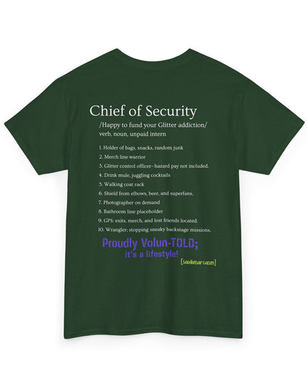'Chief of Security' Unisex Tee - Funny Gift for Husband, Great for Father's Day, Casual Tee, Couples Apparel, Everyday Wear