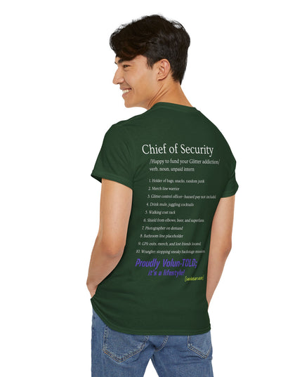 'Chief of Security' Unisex Tee - Funny Gift for Husband, Great for Father's Day, Casual Tee, Couples Apparel, Everyday Wear