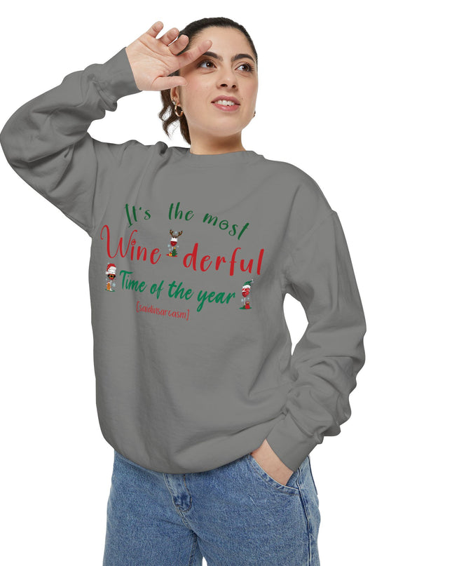 Wine-derful Time Sweatshirt — 'It's the Most Wine-derful Time of the Year' Holiday Sweatshirt