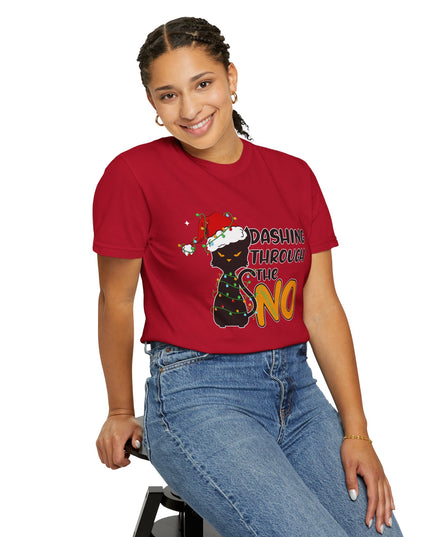 Dashing Through The No Cat Christmas T-Shirt