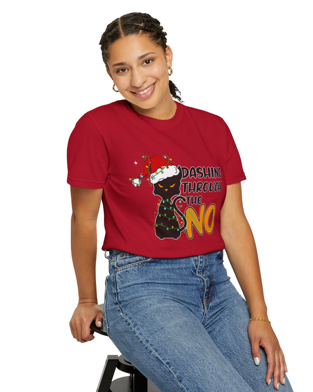 Dashing Through The No Cat Christmas T-Shirt