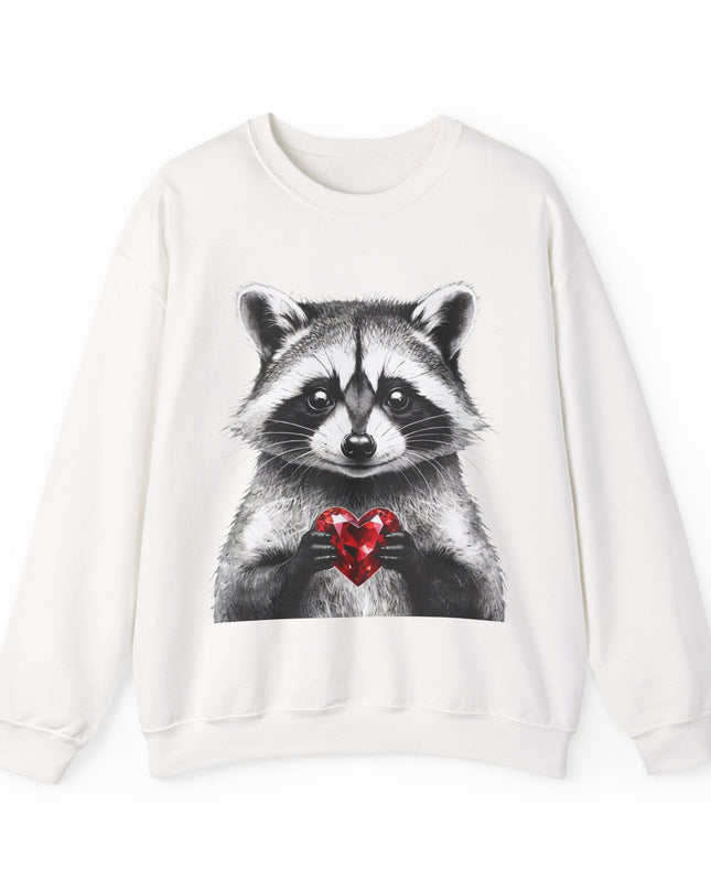 Raccoon with Red Gem Sweatshirt — Resourceful, Resilient & Worth It