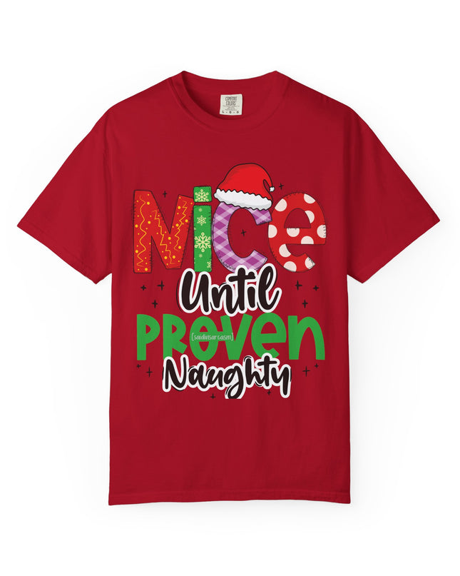 Nice Until Proven Naughty Christmas T-Shirt