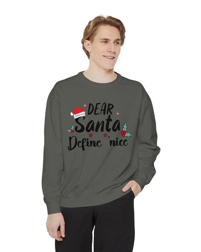 "Dear Santa Define 'Nice'" Holiday Graphic Crewneck