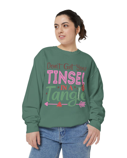 Christmas Sweatshirt — "Don't Get Your Tinsel in a Tangle" Holiday Crewneck