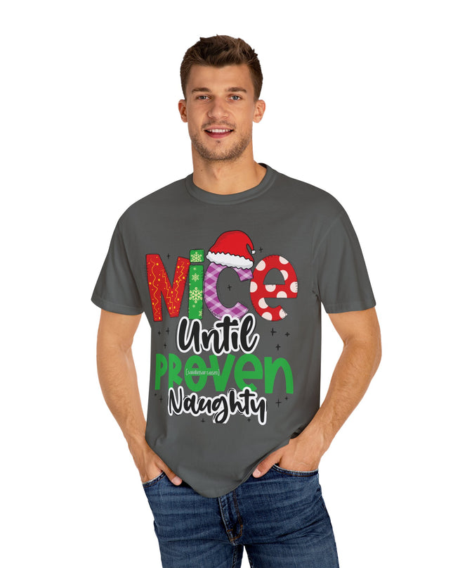 Nice Until Proven Naughty Christmas T-Shirt