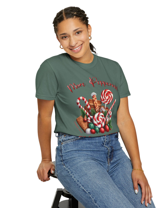 Peppermint Candy Christmas T-Shirt — "More Peppermint, Less Drama" Holiday Tee