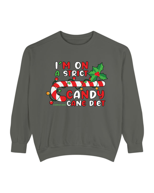 Candy Cane Diet Sweatshirt — "I’m On A Strict Candy Cane Diet" Christmas Crewneck