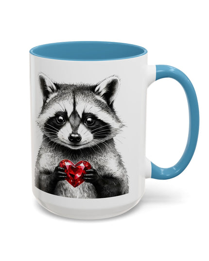 Raccoon with Red Gem Coffee Mug — Resourceful & Resilient 11/15oz